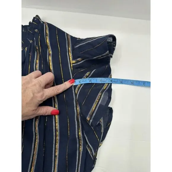 Adelyn Rae Boho Chic Nina Cotton Midi Dress Navy Blue Xlarge Classic With Pocket - Picture 12 of 12